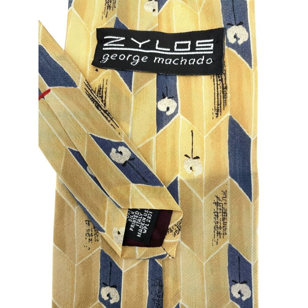Zylos George Machado MCM Retro Italy Italian Silk Tie Neck Luxury Vintage Mens - Picture 3 of 6